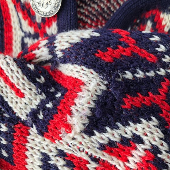 Vintage Norvyk Fair Isle Nordic Knit 100% Pure Wool Oversized Cardigan Sweater - Picture 10 of 15